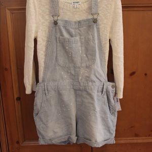 Old navy pinstripe overall shorts